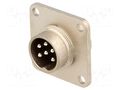 Connector: M16; socket; male; PIN: 6; 5A; 300V; C091D; soldering AMPHENOL C091-31S0061002