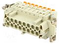 Connector: HDC; contact insert; female; CSH; PIN: 16; 16A; 600V ILME CSHF16