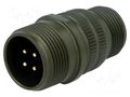 Connector: circular; plug; for cable; PIN: 4; male; soldering; MS/DS AMPHENOL DS3101A14S-2P