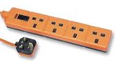 POWER OUTLET STRIP, 4 OUTLET, 2M, 240V EXS13/42 ORANGE