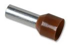 FERRULE, 8AWG, 22MM, NYLON, BROWN, PK100 E10-12-BROWN