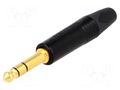 Connector: Jack 6,3mm; plug; male; stereo; ways: 3; straight; black NEUTRIK NTR-NP3XB
