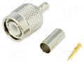 Connector: TNC; plug; male; straight; 50Ω; crimped; for cable; POM AMPHENOL RF T1121A1ND3G1A50