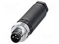 Connector: M8; male; PIN: 3; 4A; 60V; straight; for cable; plug PHOENIX CONTACT SACCM8MSSW