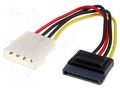 Adapter; Molex male,SATA plug; 0.15m Goobay SATA-PS-15