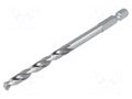 Drill bit; for metal; Ø: 2mm; L: 62mm; high speed steel; 1/4"; 6.3mm ALPEN-MAYKESTAG ALP.952002001