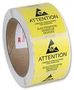 LABEL, ESD WARNING, BLK/YLW, 51MMX51MM 7202