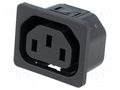 Connector: AC supply; socket; female; 10A; 250VAC; C13 (F),V-lock SCHURTER 6600.4115.21