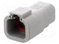 Connector: wire-wire; plug; male; ATP; for cable; PIN: 4; grey AMPHENOL ATP04-4P