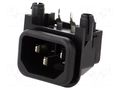 Connector: AC supply; socket; male; 10A; 250VAC; C14 (E); GSP2; THT SCHURTER GSP2.9213.14