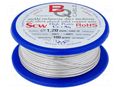 Silver plated copper wires; 1.2mm; 100g; Cu,silver plated; 9.5m BQ CABLE SCW-1.20/100