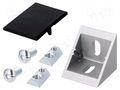 Angle bracket; for profiles; Width of the groove: 8mm; Size: 40mm FATH FA-093W401N08S03