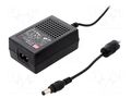 Power supply: switching; 24VDC; 0.75A; Out: 5,5/2,1; 18W; 85÷264VAC MEAN WELL GST18B24-P1J