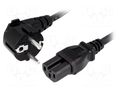 Cable; 3x1mm2; CEE 7/7 (E/F) plug angled,IEC C15 female; rubber LIAN DUNG SN313-3/10/3.0B