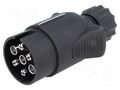 Connector: automotive; for towbars,for trailers; plug; 12VDC TESAT W12-T7-31NI