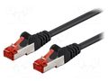 Patch cord; RJ45 plug,both sides; S/FTP; 6; stranded; CCA; PVC Goobay S/FTP6-CCA-005BK