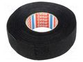 Tape: textile; W: 25mm; L: 15m; Thk: 0.3mm; Automotive; black; 105°C TESA TESA-51608-25/15