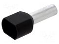 Tip: bootlace ferrule; insulated,double; copper; 6mm2; 14mm; black BM GROUP BM00561