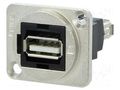 Coupler; USB A socket,both sides; FT; USB 2.0; metal; 19x24mm CLIFF CP30208NM