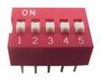DIP SW, SPST-NO, 0.025A, 24V, 5POS, TH KAS1105E