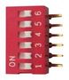 DIP SW, SPST-NO, 0.025A/24V, 6POS, RA TH KAS2106ET
