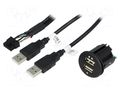 USB power supply; USB A socket x2; Sup.volt: 12÷24VDC; 5V/2.1A PER.PIC. C0012
