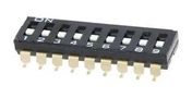 DIP SW, SPST-NO, 9CKT, 0.025A/24VDC, SMD A6S-9101-H