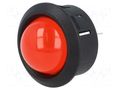 Indicator: LED; prominent; red; Ø25.65mm; for PCB; plastic MENTOR 2686.1021