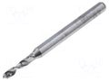 Drill bit; Ø: 2.1mm; L: 38.2mm; PCB; Working part len: 10.5mm; 1/8" KEMMER PRAEZISION SM32-2.1