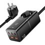 Wall charger, Essager, ECTAC-BRB01-Z, GaN, 3xUSB-C, 2xUSB-A, Gniazdko AC, 75W (black), Essager ECTAC-BRB01-Z