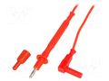 Test lead; 20A; probe tip,banana plug 4mm; with protection; red ELECTRO-PJP 4419-D4-IEC-100R