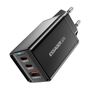 Wall charger, Essager, ECTAC-KSB01-Z, GaN, 2xUSB-C, USB-A, 67W (black), Essager ECTAC-KSB01-Z