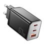 Wall charger, Essager, ECT67W-LJB01-Z, GaN, 2xUSB-C, USB-A, 67W (black), Essager ECT67W-LJB01-Z