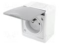 Connector: AC supply; socket; 2P+PE; 250VAC; 16A; grey; PIN: 3; IP44 PAWBOL PD.3610SG/1