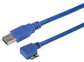 USB CABLE, 3.0 A-MICRO B PLUG, 0.5M, BLU CA3A-90RMICB-05M