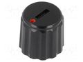 Knob; miniature; plastic; Øshaft: 6mm; Ø11x10mm; black; push-in SR PASSIVES GC6M-11X10
