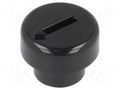Knob; miniature; plastic; Øshaft: 6mm; Ø12x4.5mm; black; push-in SR PASSIVES GC6D-12X4.5A