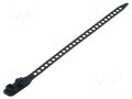 Cable tie; multi use; L: 180mm; W: 7mm; black; polyurethane; 57N HELLERMANNTYTON SOFT-FIX-XS