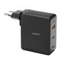 Wall charger Aukey PA-B7O, 1xUSB-A, 2xUSB-C, 140W GaN (black), Aukey PA-B7O Black