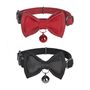 Collar set Dogness for cats 2 pcs (Genuine Leather Red/Fiber Black), Dogness COLLAR RED