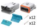 Connector: wire-wire; plug; male + female; AT; PIN: 12; IP67,IP69K AMPHENOL AT12PS-CKIT