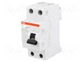 RCD breaker; Inom: 25A; Ires: 30mA; Max surge current: 250A; 230VAC ABB FH202AC-25/0.03