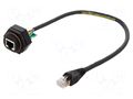Adapter; plug; 0.305m; RJ-Lnxx; PIN: 8; Cat: 10Base-T; shielded; 8p8c MOLEX MX-130055-0002