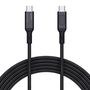 USB-C to USB-C Cable Aukey CB-MCC102, 100W, 1.8m (black), Aukey CB-MCC102 Black