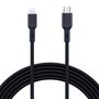 USB-C to Lightning Cable Aukey CB-SCL1, 27W, 1m (black), Aukey CB-SCL1 Black