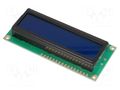 Display: LCD; alphanumeric; STN Negative; 16x2; blue; 80x36x13.5mm RAYSTAR OPTRONICS RC1602B-BIW-ESX