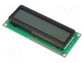 Display: LCD; alphanumeric; STN Positive; 16x2; grey; 80x36x13.2mm RAYSTAR OPTRONICS RC1602B-GHY-CSXD