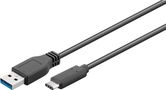 Sync & Charge Super Speed USB-C™ to USB A 3.0 Charging Cable, 1 m, black - USB 3.0 male (type A) > USB-C™ male 44712