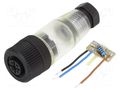 Connector: M12; plug; PIN: 4; female; 30V; straight; IP67; for cable IFM ELECTRONIC E10136