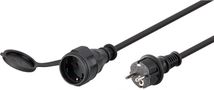 Mains Cable Outdoor, 25 m, black, (3*1.5 mm²), 25 m - safety plug hybrid (type E/F, CEE 7/7) > safety socket (Type F, CEE 7/3) 44841